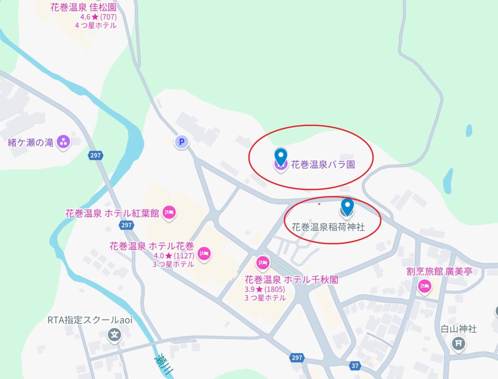 花巻温泉街の御朱印マップ