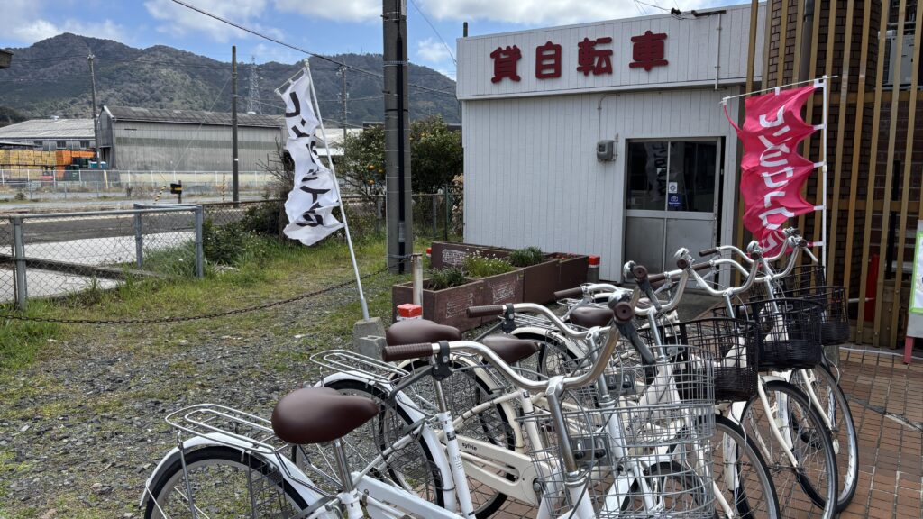 東萩駅でレンタサイクル